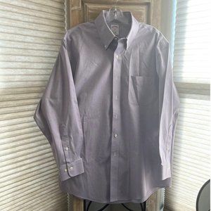 Brooks Brothers Button Down Mens Dress Shirt‎ 16-2/3 Non Iron Lavender Purple